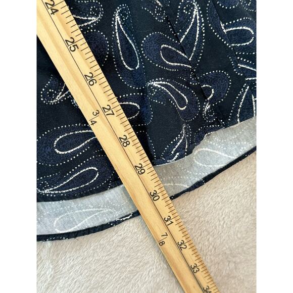 Bugatchi Uomo Men's Large 100% Cotton Shaped Fit Navy Paisley Print Dress Shirt - Picture 6 of 9